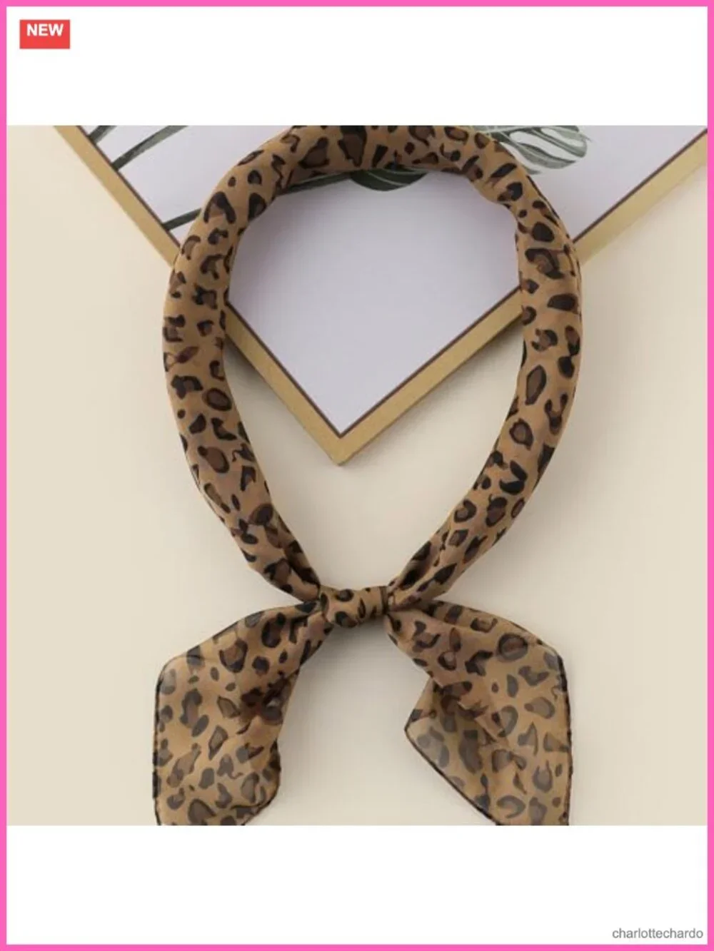 Chiffon Scarf Leopard Print Square Bandana Head Scarf Hair Wrap